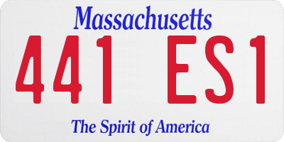 MA license plate 441ES1