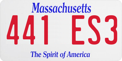 MA license plate 441ES3