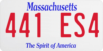 MA license plate 441ES4