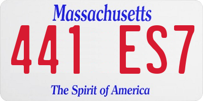 MA license plate 441ES7