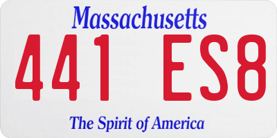 MA license plate 441ES8