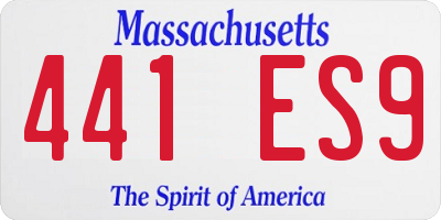 MA license plate 441ES9