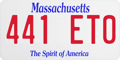 MA license plate 441ET0