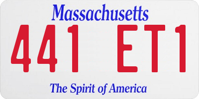 MA license plate 441ET1