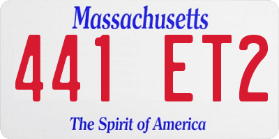 MA license plate 441ET2