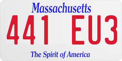 MA license plate 441EU3