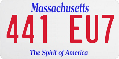 MA license plate 441EU7