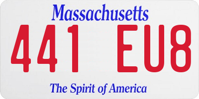 MA license plate 441EU8