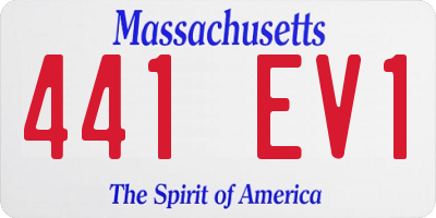 MA license plate 441EV1