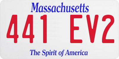 MA license plate 441EV2