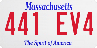 MA license plate 441EV4