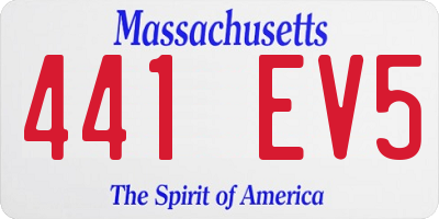 MA license plate 441EV5