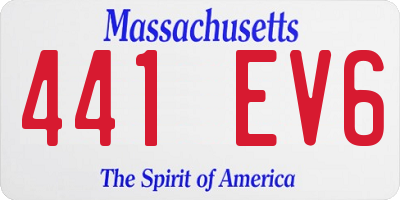 MA license plate 441EV6