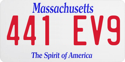 MA license plate 441EV9