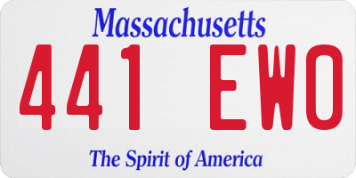 MA license plate 441EW0