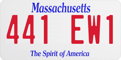 MA license plate 441EW1