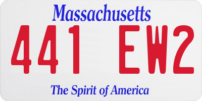 MA license plate 441EW2