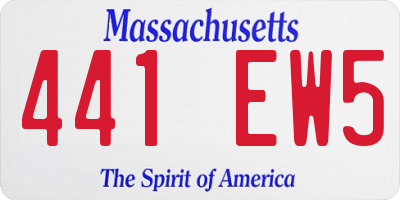 MA license plate 441EW5