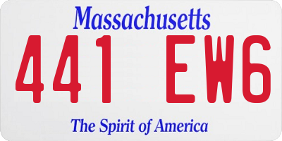 MA license plate 441EW6