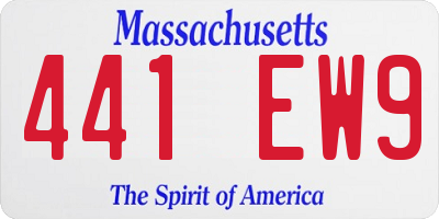 MA license plate 441EW9