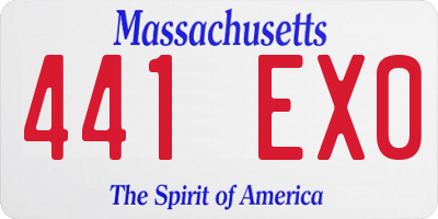 MA license plate 441EX0