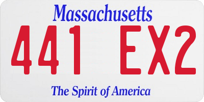 MA license plate 441EX2