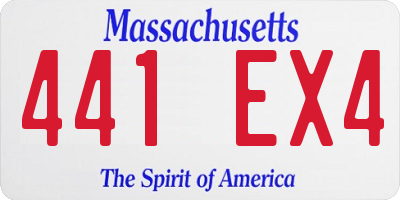 MA license plate 441EX4