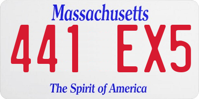 MA license plate 441EX5