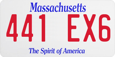 MA license plate 441EX6
