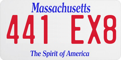 MA license plate 441EX8