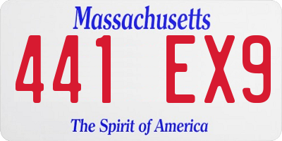 MA license plate 441EX9