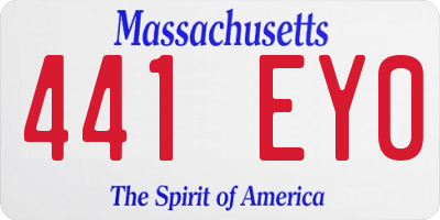 MA license plate 441EY0
