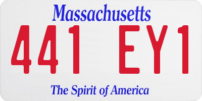 MA license plate 441EY1