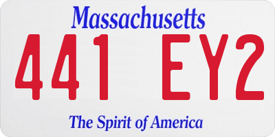 MA license plate 441EY2