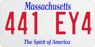 MA license plate 441EY4
