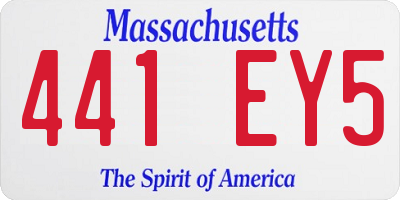 MA license plate 441EY5