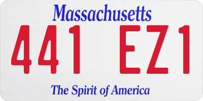 MA license plate 441EZ1