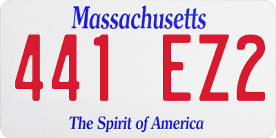 MA license plate 441EZ2