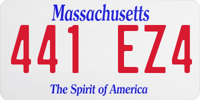 MA license plate 441EZ4