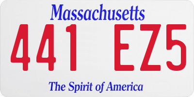 MA license plate 441EZ5