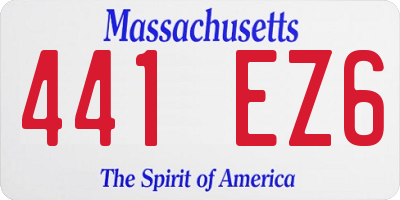MA license plate 441EZ6