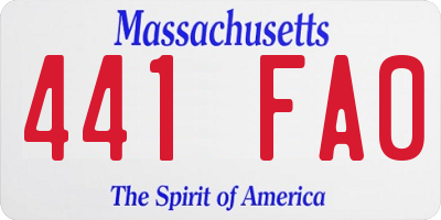 MA license plate 441FA0
