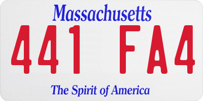 MA license plate 441FA4