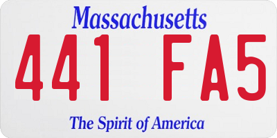 MA license plate 441FA5