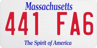MA license plate 441FA6