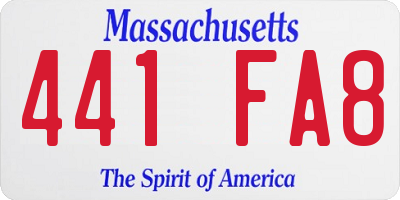 MA license plate 441FA8