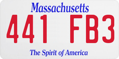 MA license plate 441FB3