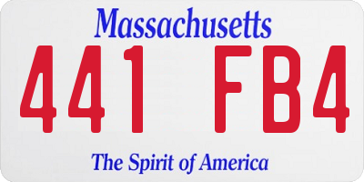 MA license plate 441FB4