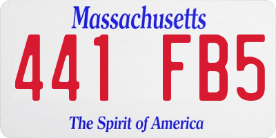MA license plate 441FB5