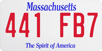 MA license plate 441FB7